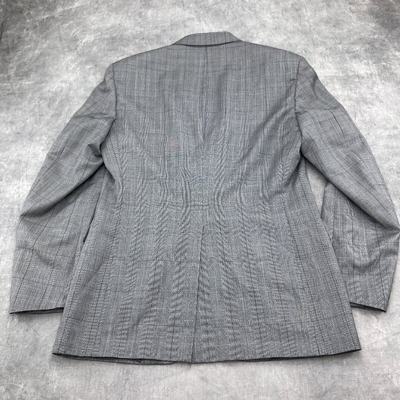 Stafford Executive Blazer Men 40 Black White Windowpane Plaid Hartmarx‎ Wool VTG - Picture 9 of 13